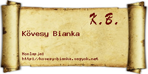 Kövesy Bianka névjegykártya