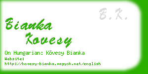 bianka kovesy business card